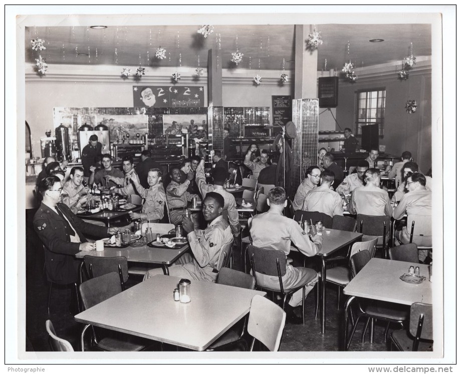 Texas Randolph Air Force Base Cantine Eleves Officiers Ancienne Photo 1950's - War, Military