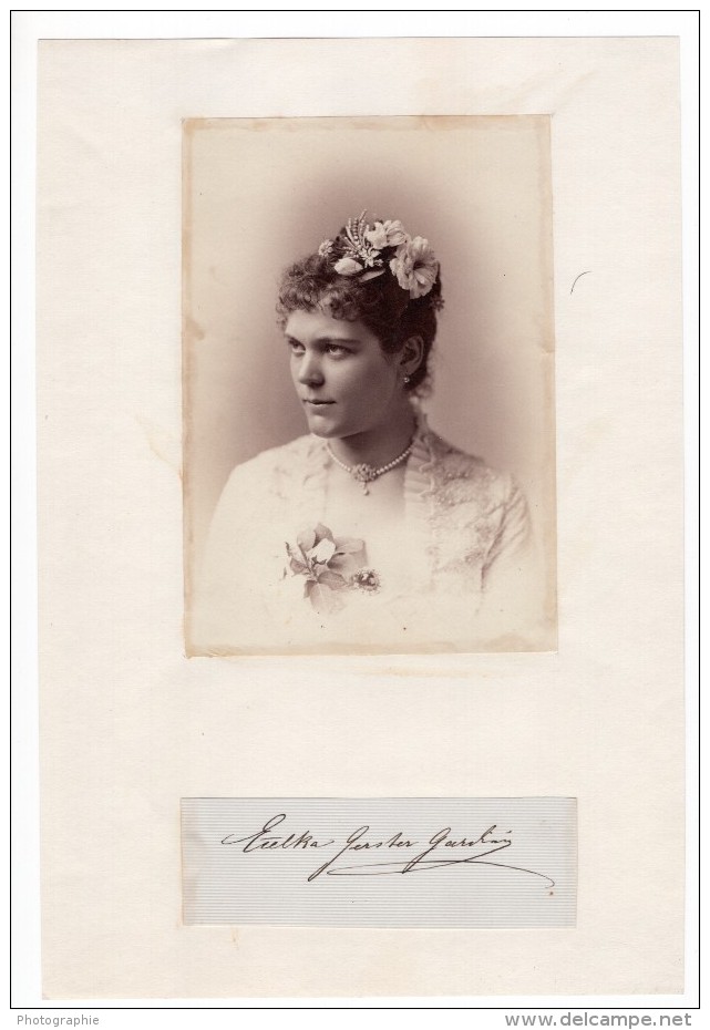 USA Soprano Hongroise Etelka Gerster Opera Autographe Ancienne Photo 1878 - Signed Photographs