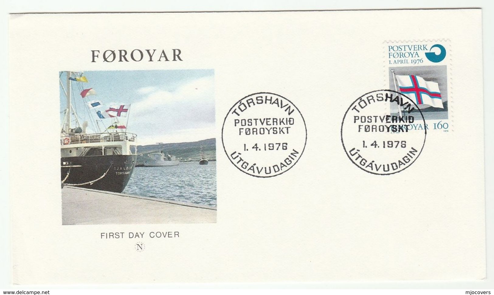 1976 Faroe Islands FDC FLAG Post Stamps Cover Faroes - Faroe Islands