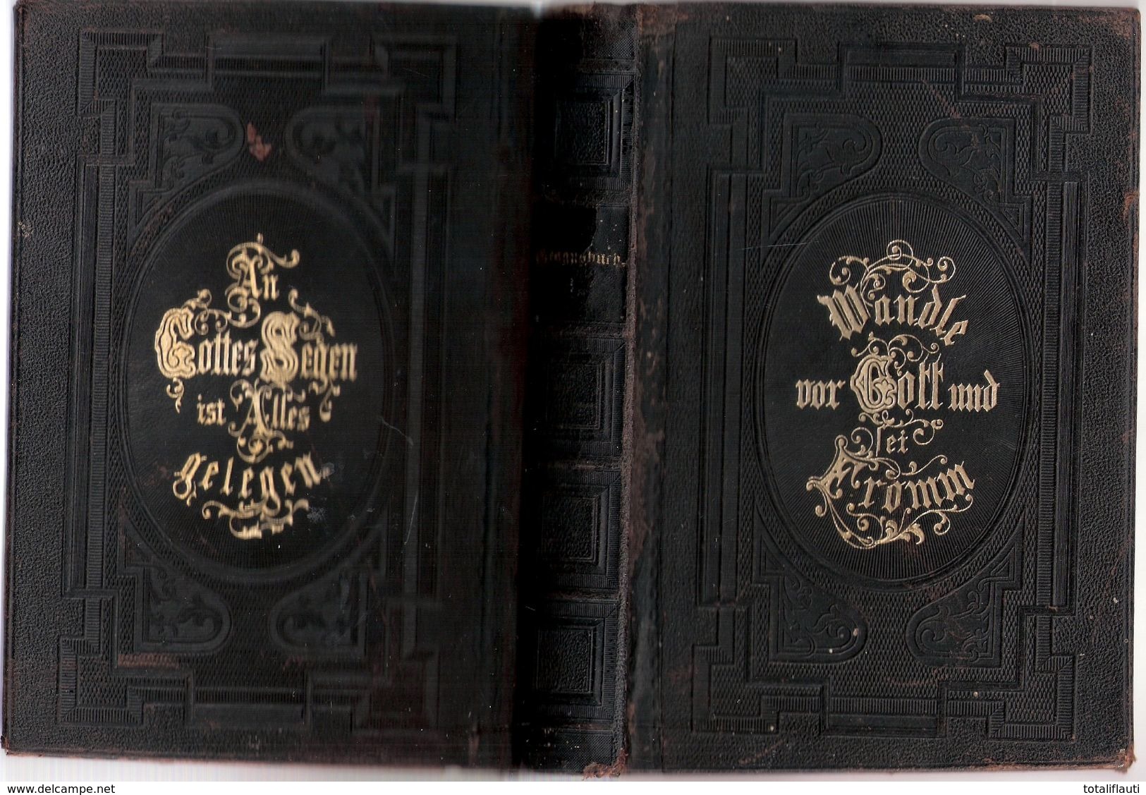 Mecklenburg Kirchen Gesang Und Gebetbuch 1883 Gold Prägedruck Verlag Sandmeyer Schwerin - Christianisme