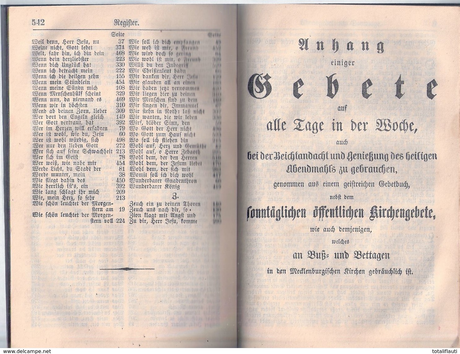 Mecklenburg Kirchen Gesang und Gebetbuch 1883 Gold Prägedruck Verlag Sandmeyer Schwerin