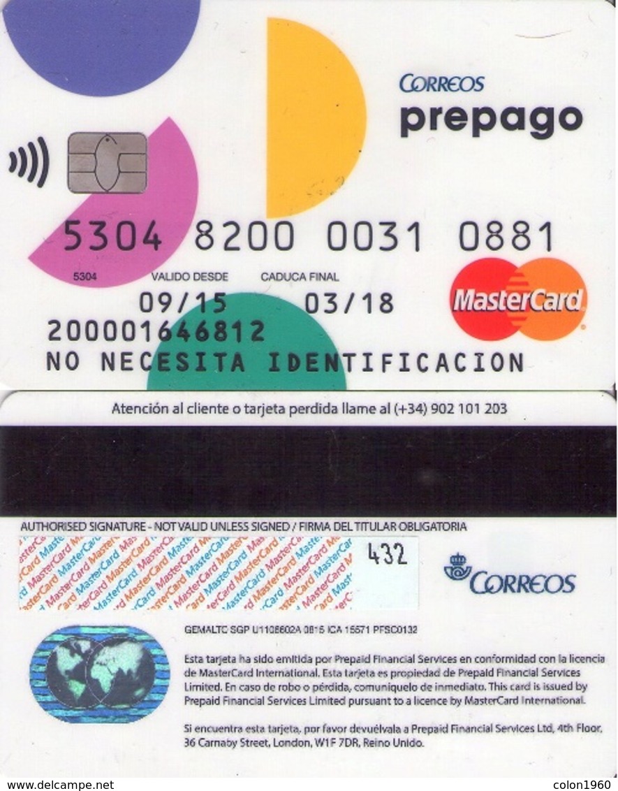 TARJETA REGALO DE ESPAÑA, GIFT CARD. CORREOS PREPAGO MASTERCARD. 031. - Tarjetas De Regalo