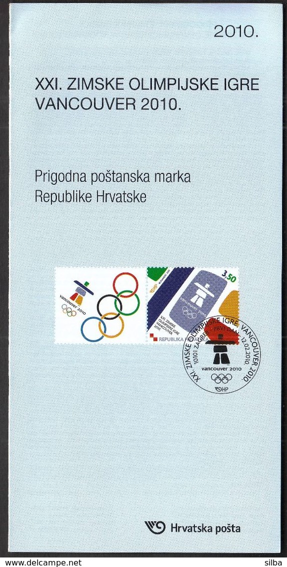 Croatia 2010 / Prospectus, Leaflet, Brochure / Winter Olympic Games Vancouver - Croatie