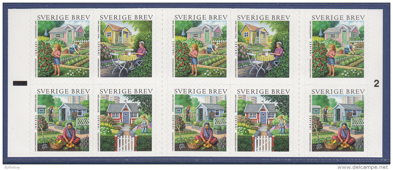 Sweden 2005 MNH Scott #2511e Booklet Of 10 (5.50k) Allotment Gardens - Neufs