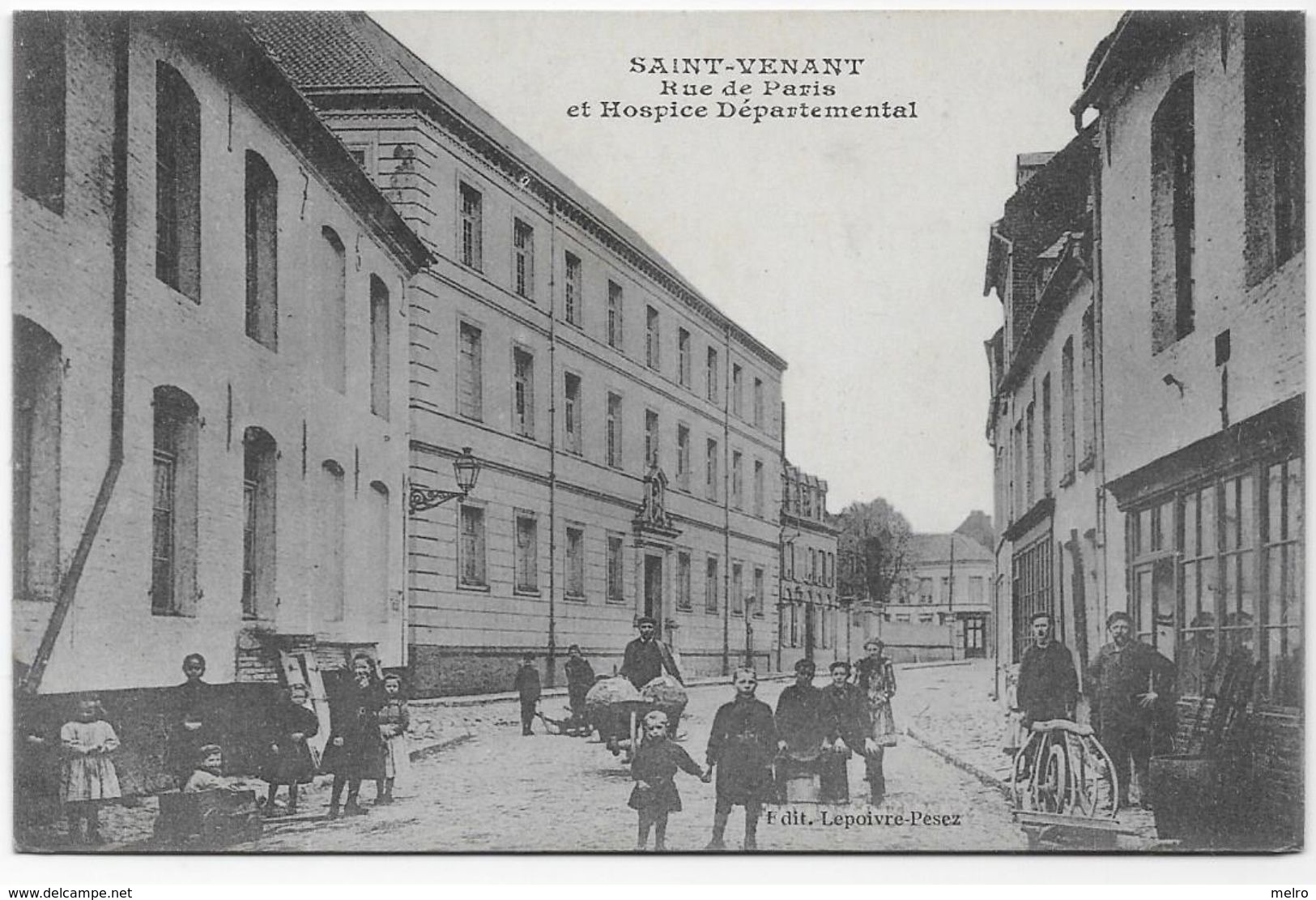 CPA - Saint-Venant - Rue De Paris Et Hospice Départemental. - Autres & Non Classés