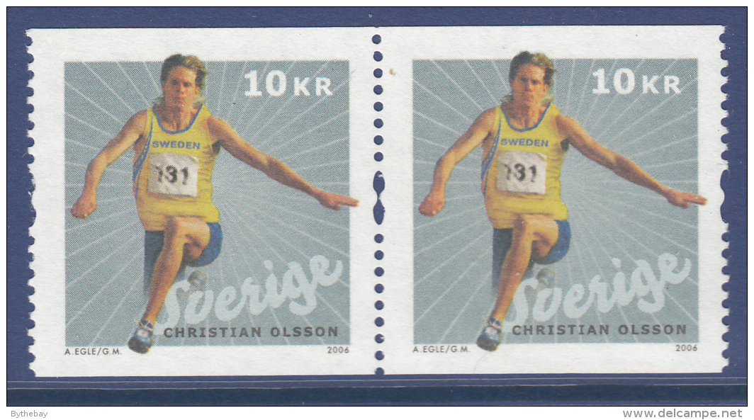 Sweden 2006 MNH Scott #2532 Coil Pair 10k Christian Olsson, Triple Jump - Ongebruikt