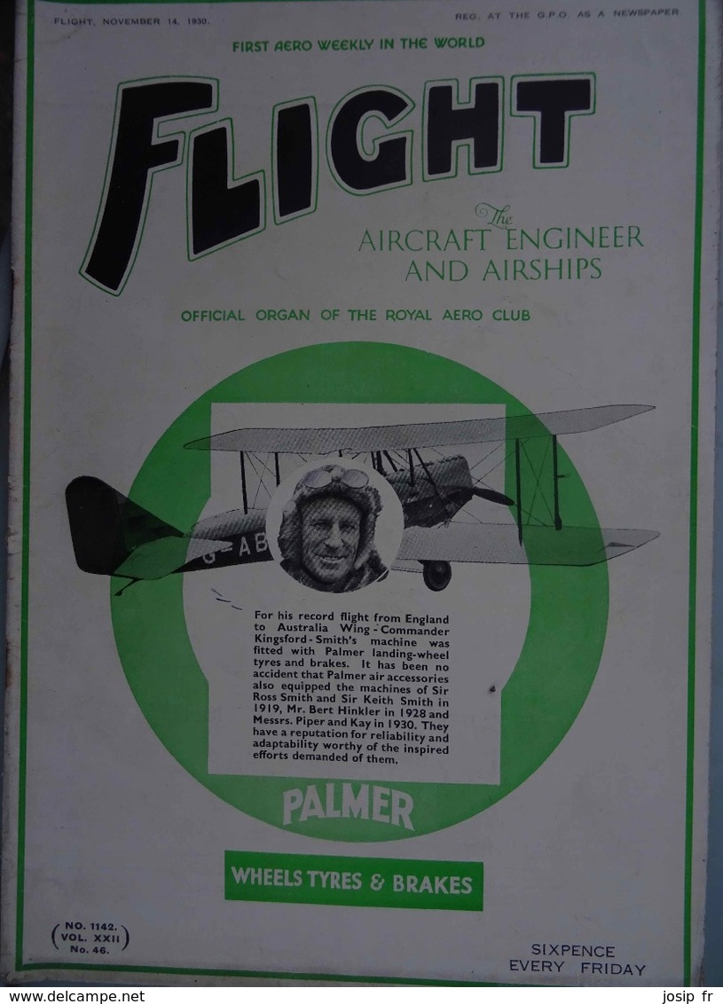 AVIATION - Lot De 5 Revues FLIGHT 1929-30 En Anglais TECHNIQUE- ACTUALITÉ-RAF - Transportation