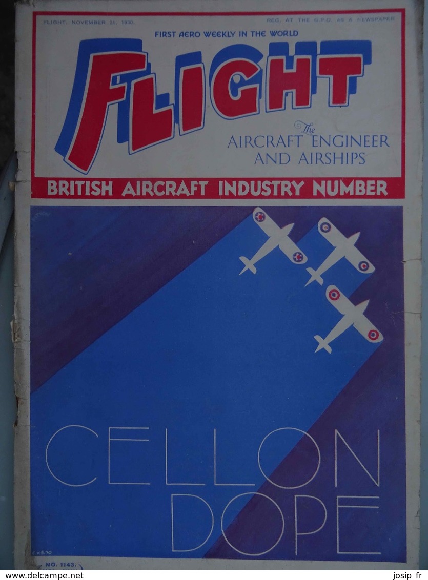 AVIATION - Lot De 5 Revues FLIGHT 1929-30 En Anglais TECHNIQUE- ACTUALITÉ-RAF - Transportation