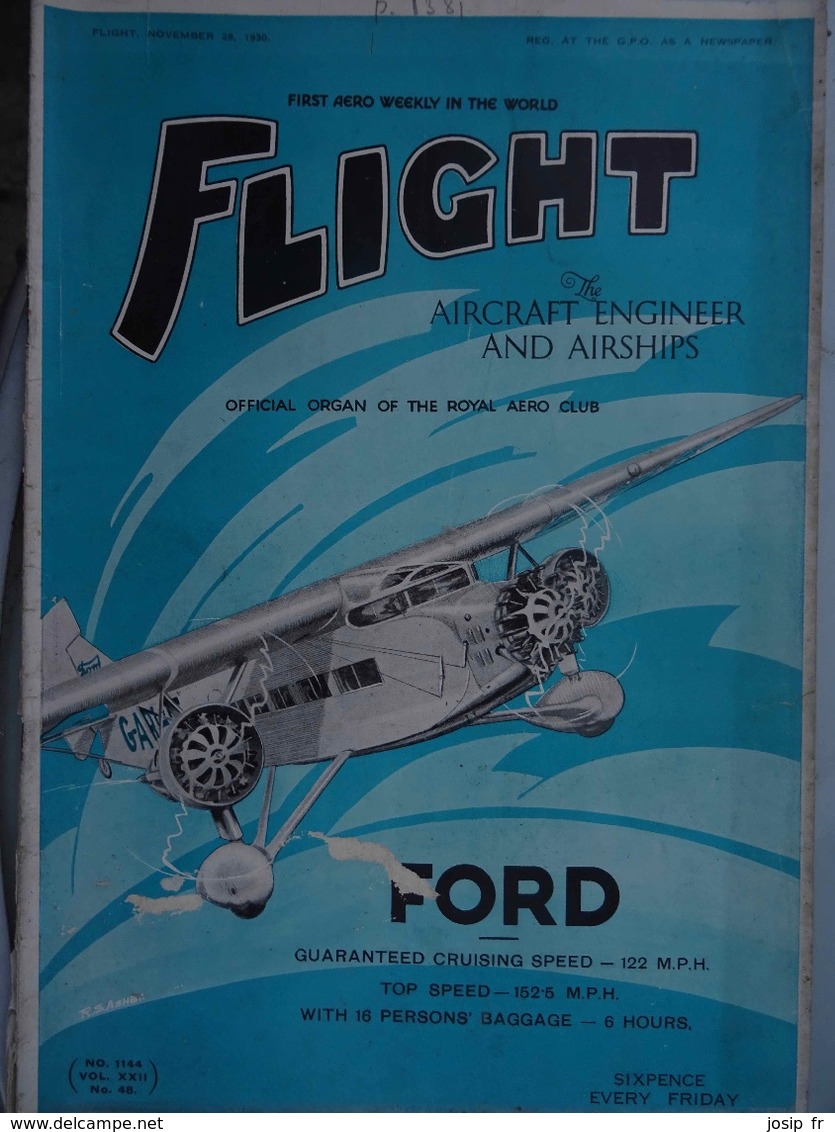 AVIATION - Lot De 5 Revues FLIGHT 1929-30 En Anglais TECHNIQUE- ACTUALITÉ-RAF - Transportation