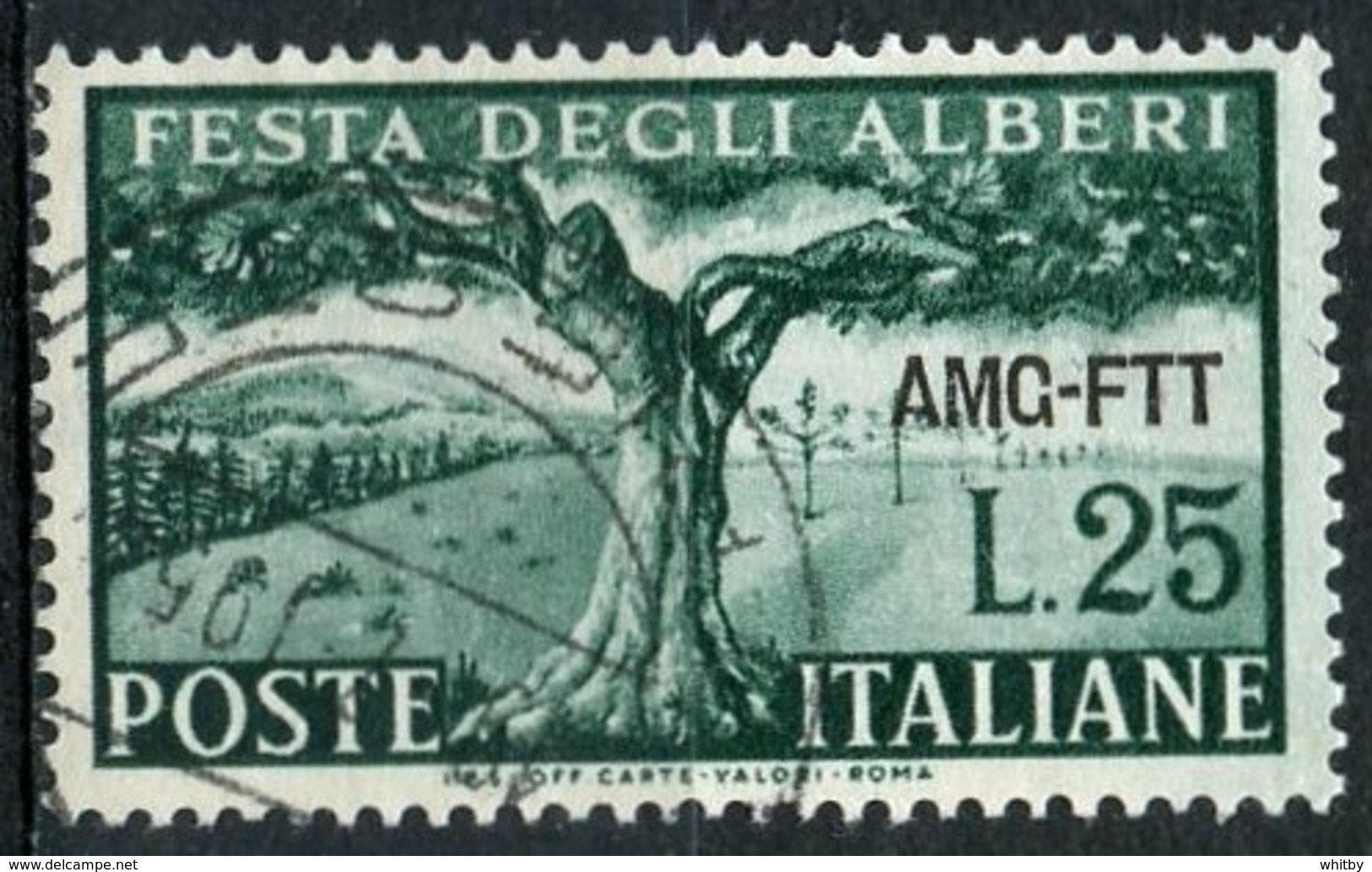 Italy (Trieste) 1951 25 L Tree Issue #137 - Used