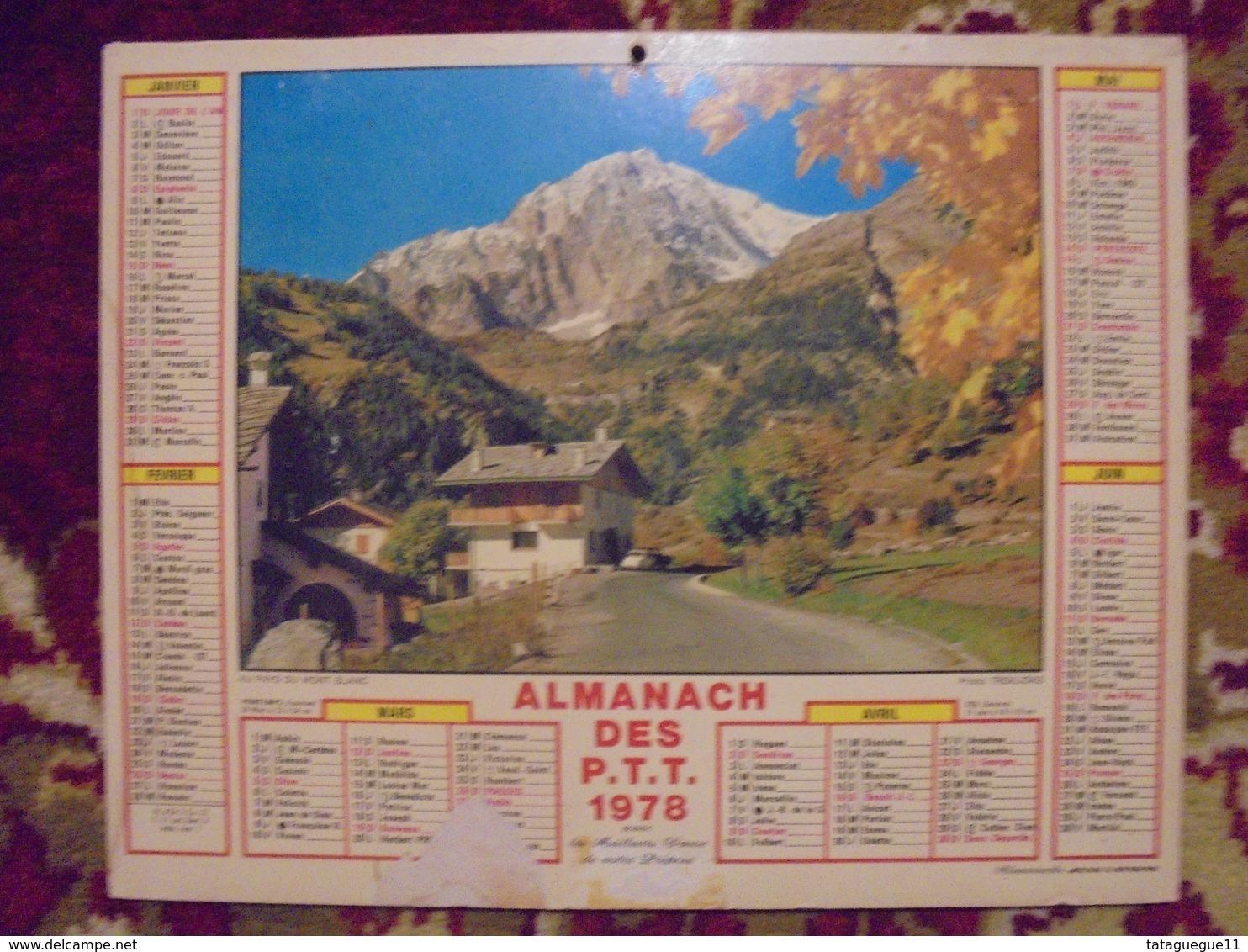 Ancien - Calendrier Almanach Des P.T.T. 1978 - Grand Format : 1971-80