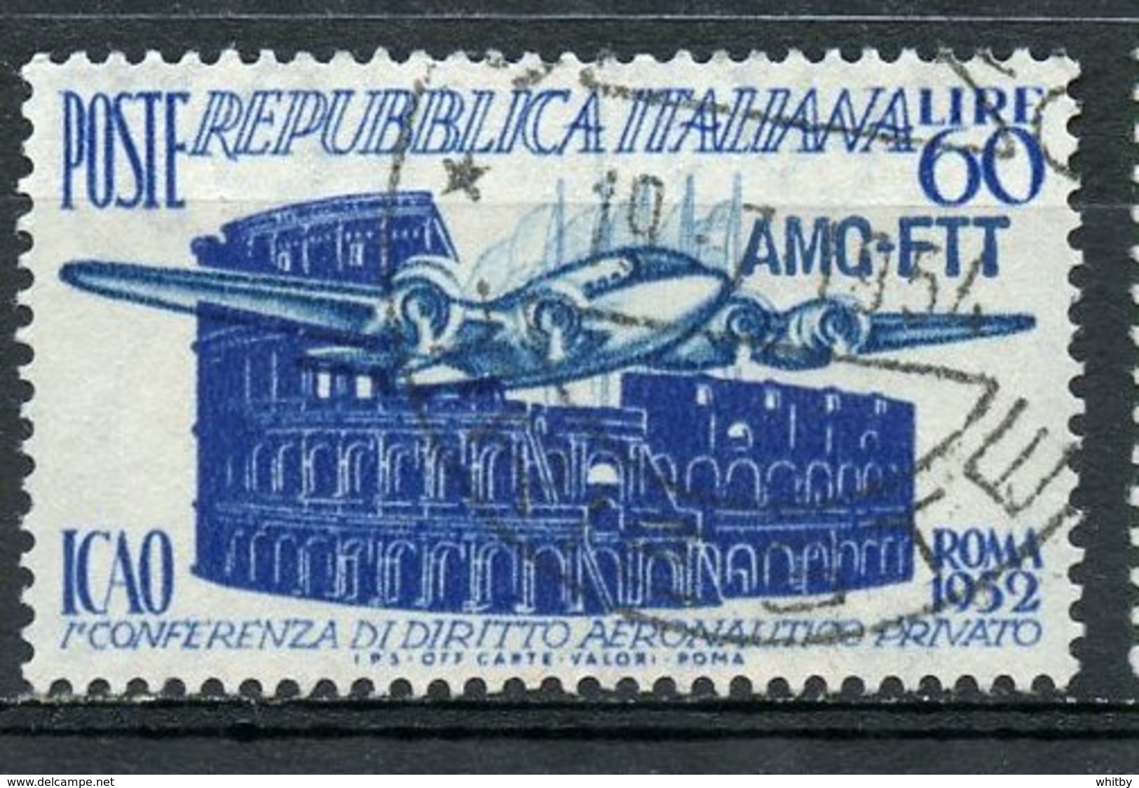 Italy (Trieste) 1952 60 L Civil Avation Issue #155 - Used