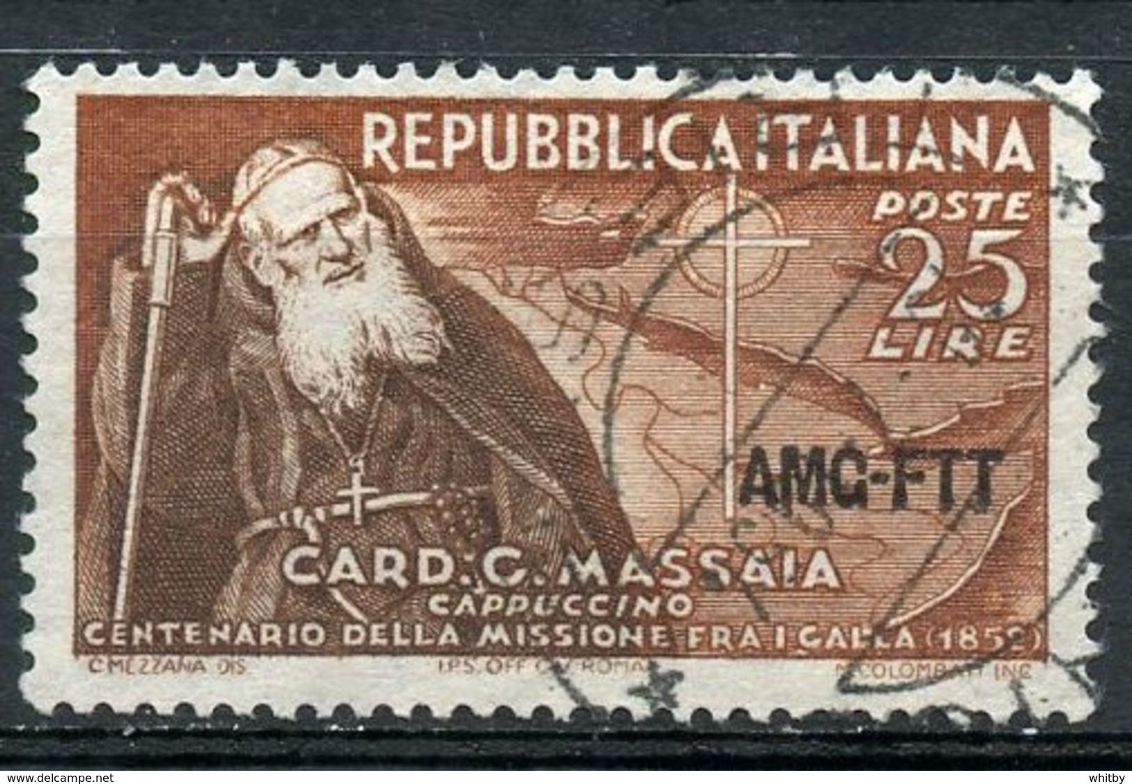 Italy (Trieste) 1952 25 L Massaia Issue #156 - Used