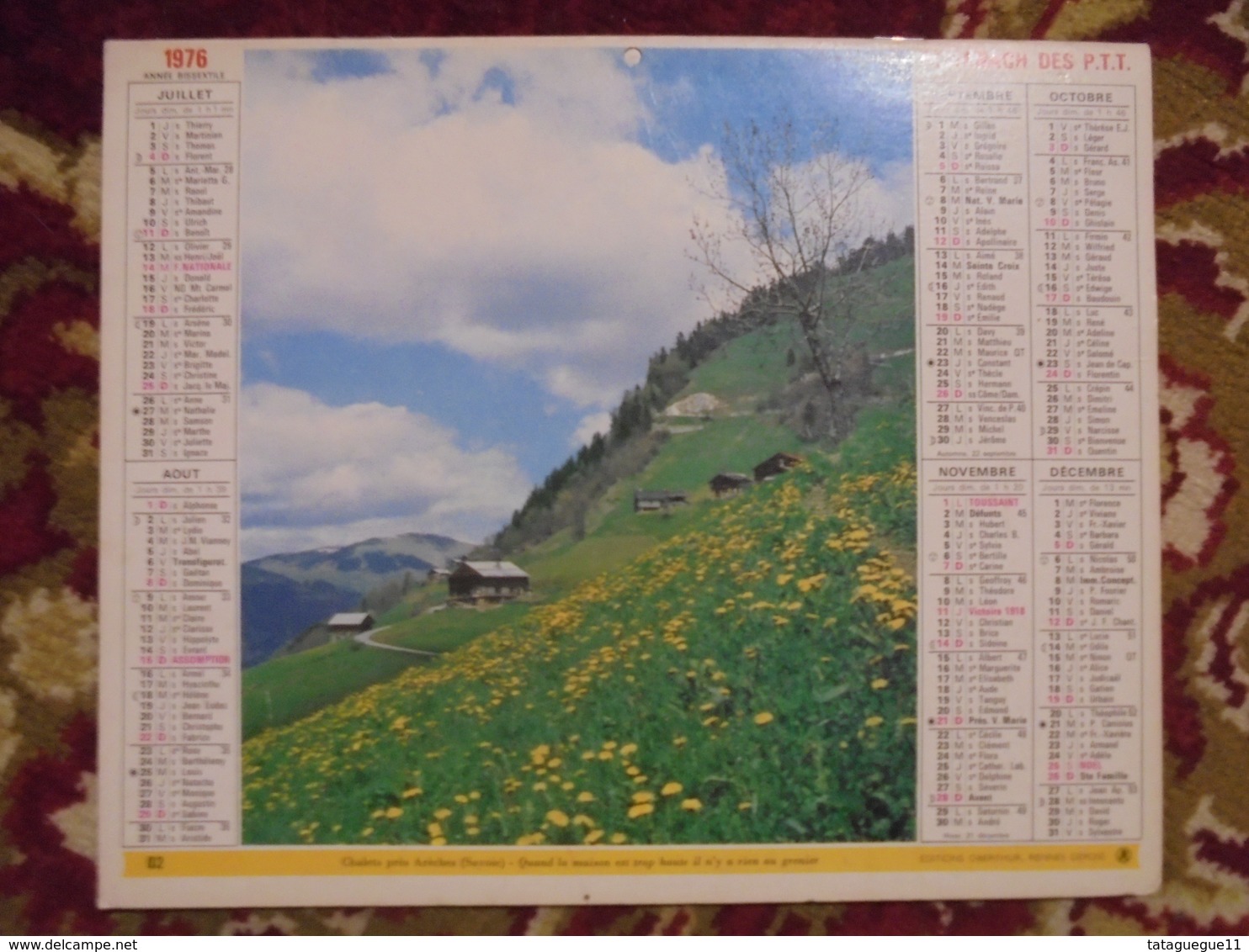 Ancien  - Calendrier Almanach Des P.T.T. 1976 - Grand Format : 1971-80