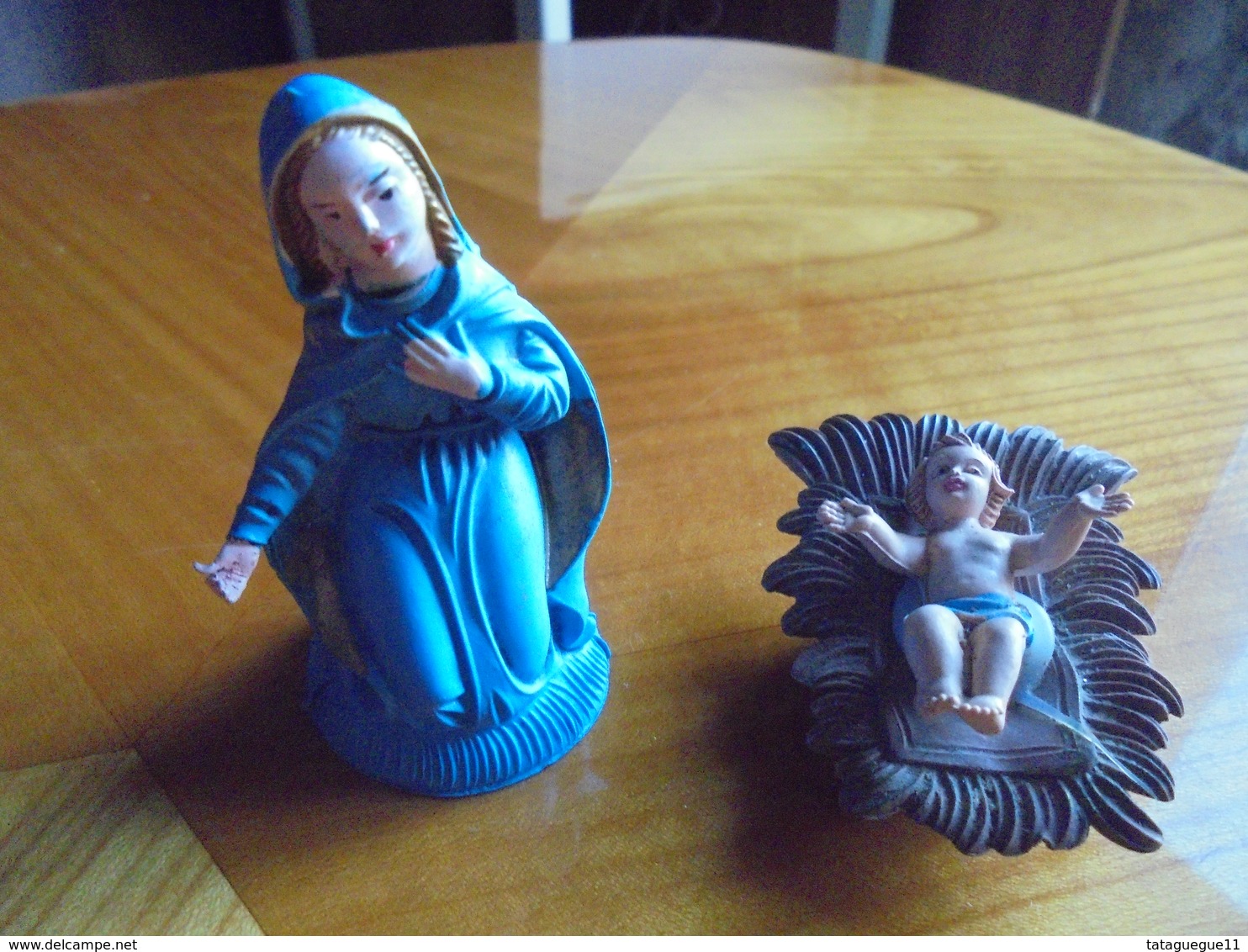 Ancien - Personnages De Crèche - La Vierge Marie Et L'enfant Jésus - Italy - Kerstkribben