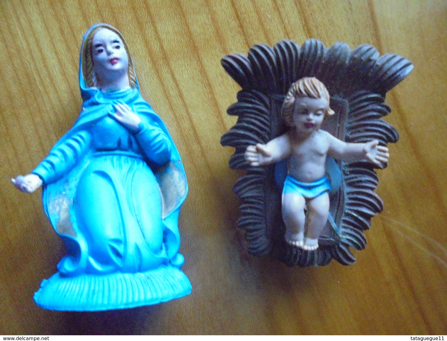 Ancien - Personnages De Crèche - La Vierge Marie Et L'enfant Jésus - Italy - Weihnachtskrippen