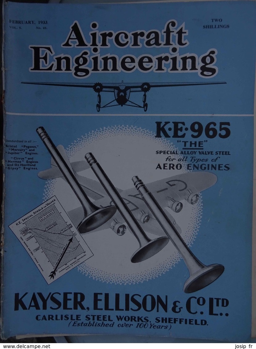 AVIATION - Lot 6 Revues AIRCRAFT ENGINEERING 1932-33 En Anglais AVIONS - Transports