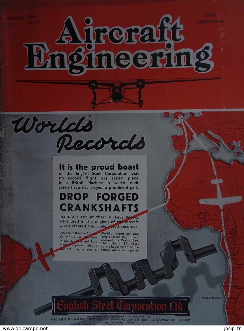 AVIATION - Lot 6 Revues AIRCRAFT ENGINEERING 1932-33 En Anglais AVIONS - Transports