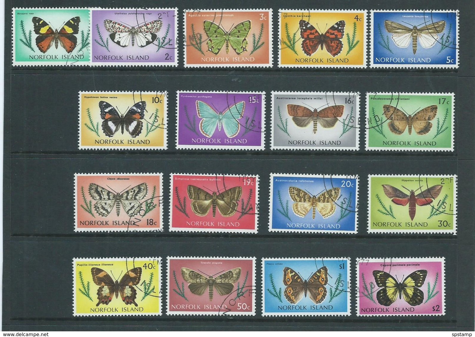 Norfolk Island 1976 Butterfly Definitive Set 17 FU - Norfolk Island