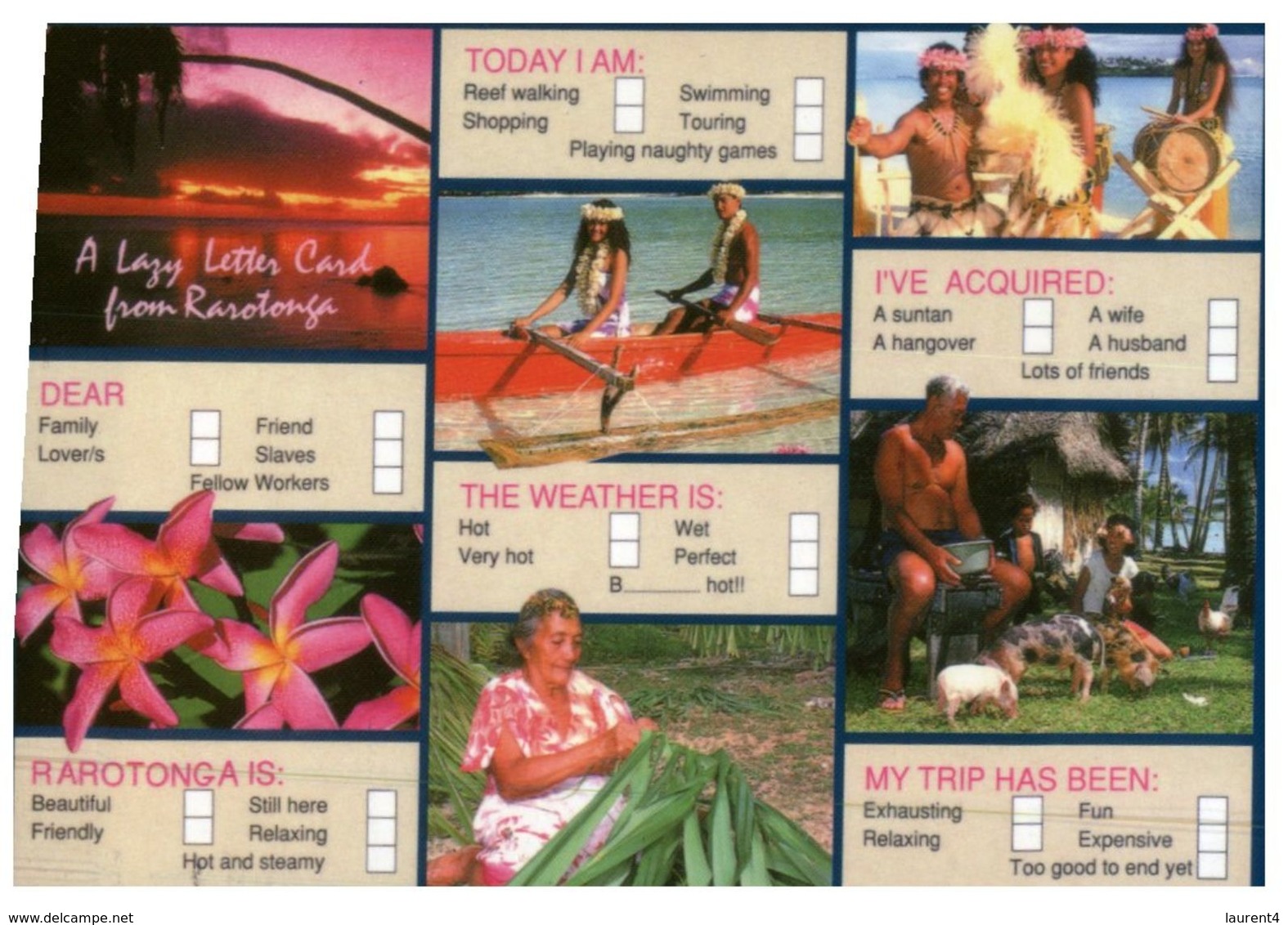 (25) Cook Island - Lazy Letter Postcard - Cook