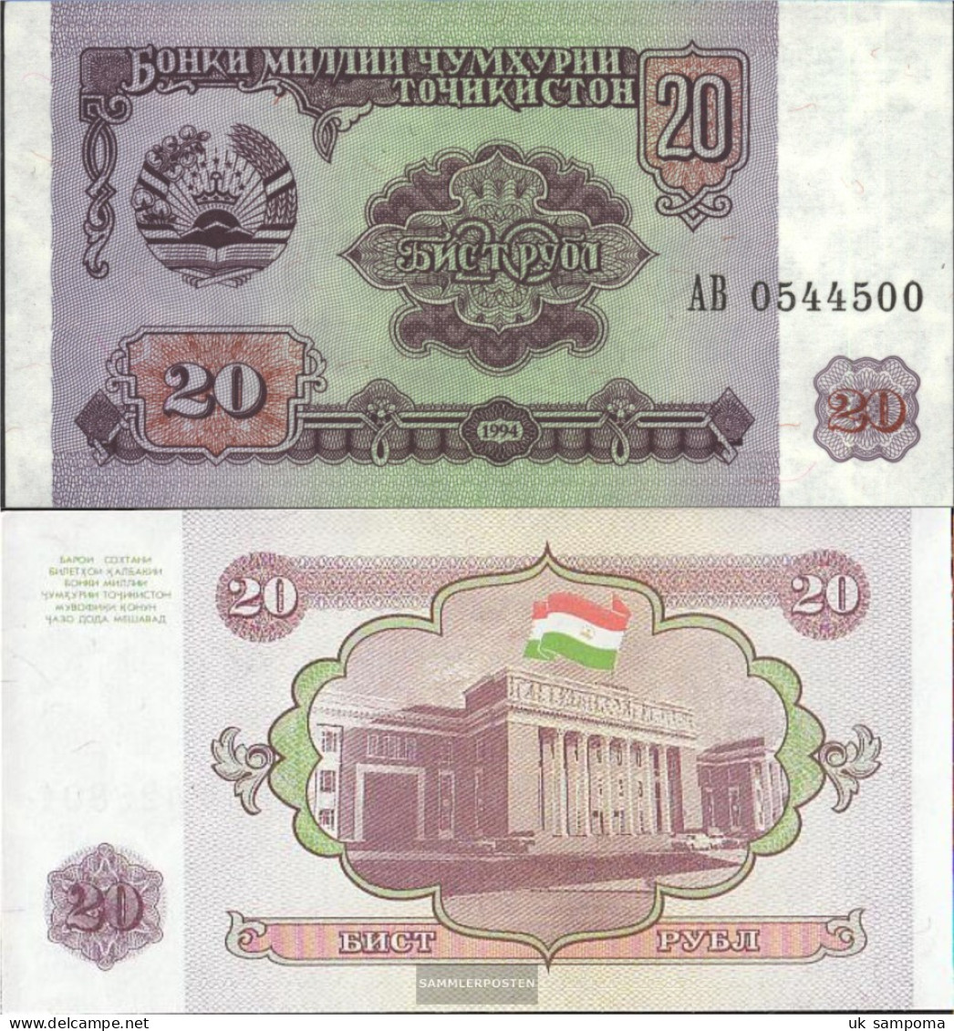 Tajikistan Pick-number: 4a Uncirculated 1994 20 Rubles - Tadjikistan