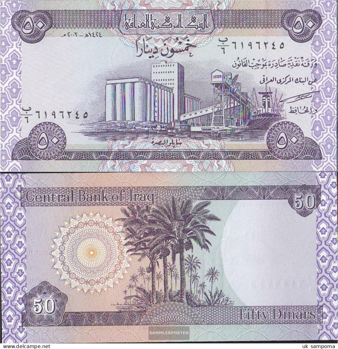 Iraq Pick-number: 90 Uncirculated 2003 50 Dinars - Iraq