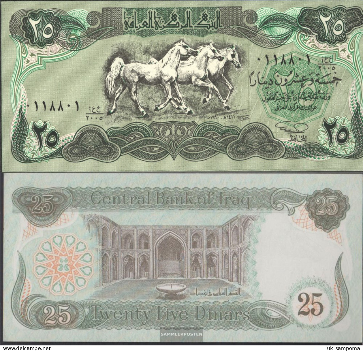 Iraq Pick-number: 74 Uncirculated 1990 25 Dinars - Iraq