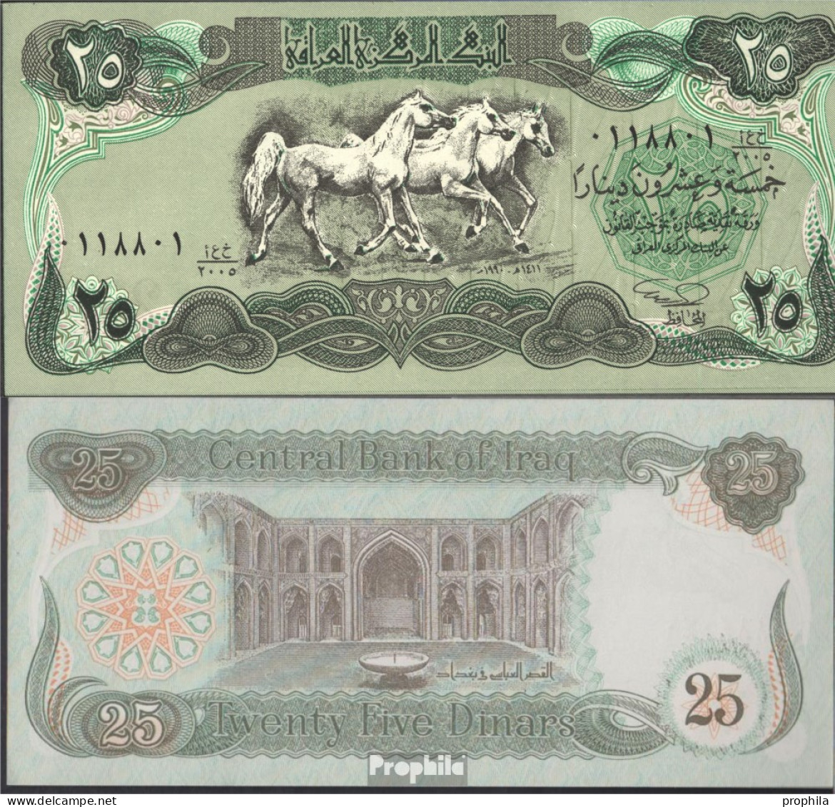 Irak Pick-Nr: 74 Bankfrisch 1990 25 Dinars - Irak
