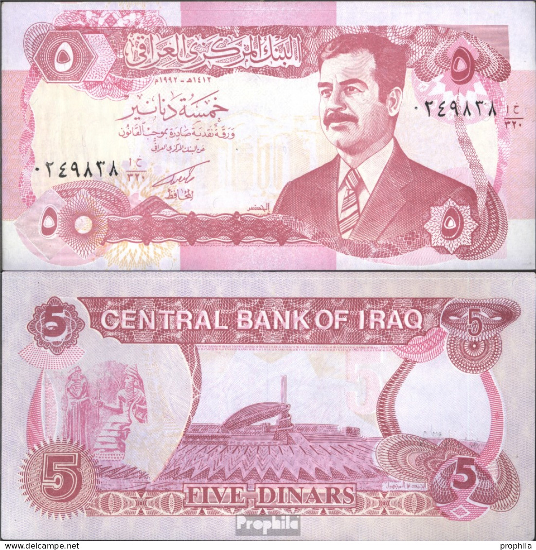 Irak Pick-Nr: 80c Bankfrisch 1992 5 Dinars - Irak