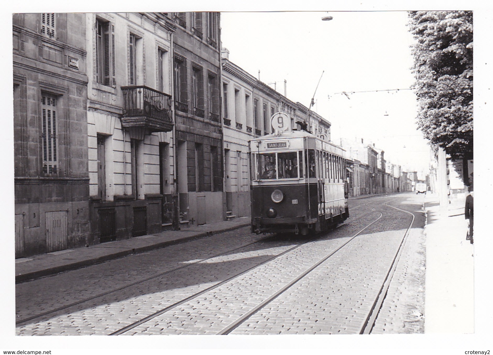 33 Bordeaux PHOTO Tram Tramway N°9 Marqué Saint Jean Place Du Cardinal Donnet Le 13 Mai 1956 VOIR DOS - Lieux