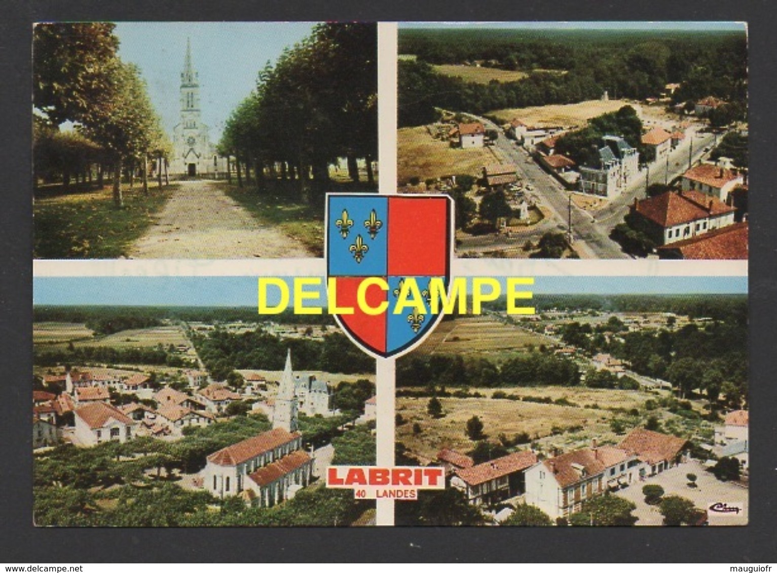 DF / 40 LANDES / LABRIT / EGLISE ET VUE AÉRIENNES / CIRCULÉE EN 1976 - Labrit