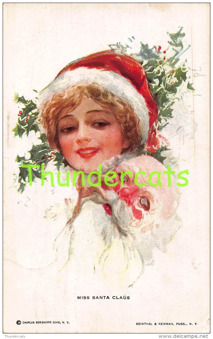 CPA ILLUSTRATEUR HARRISON FISHER PERE NOEL GLAMOUR CARD  MISS SANTA CLAUS ARTIST SIGNED - Fisher, Harrison