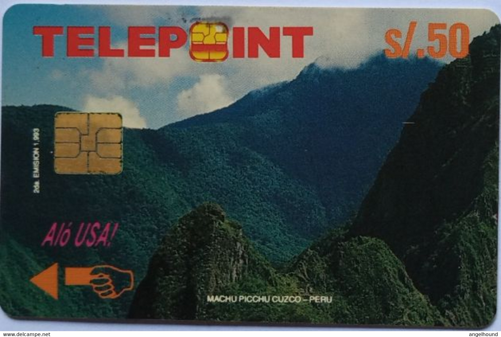 Peru S/50 Machu Picchu Puzzle, Reverse Telecable 1/4 - Perú