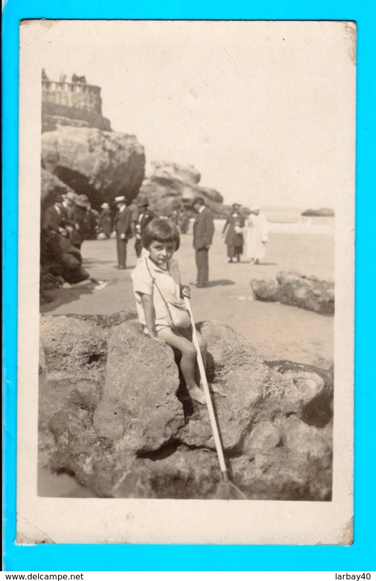 Cpa  Carte  Postale Ancienne  - Photo Enfant Plage - Photographie