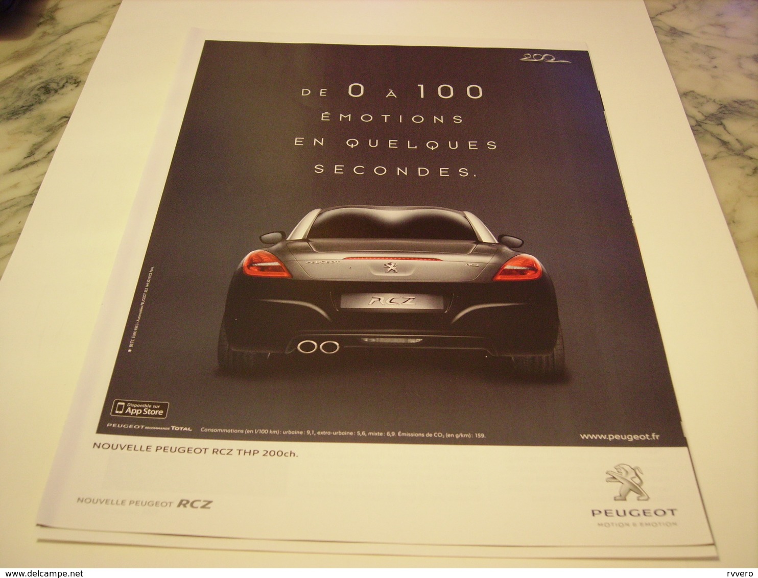 PUBLICITE AFFICHE  VOITURE PEUGEOT RCZ  2011 - Voitures