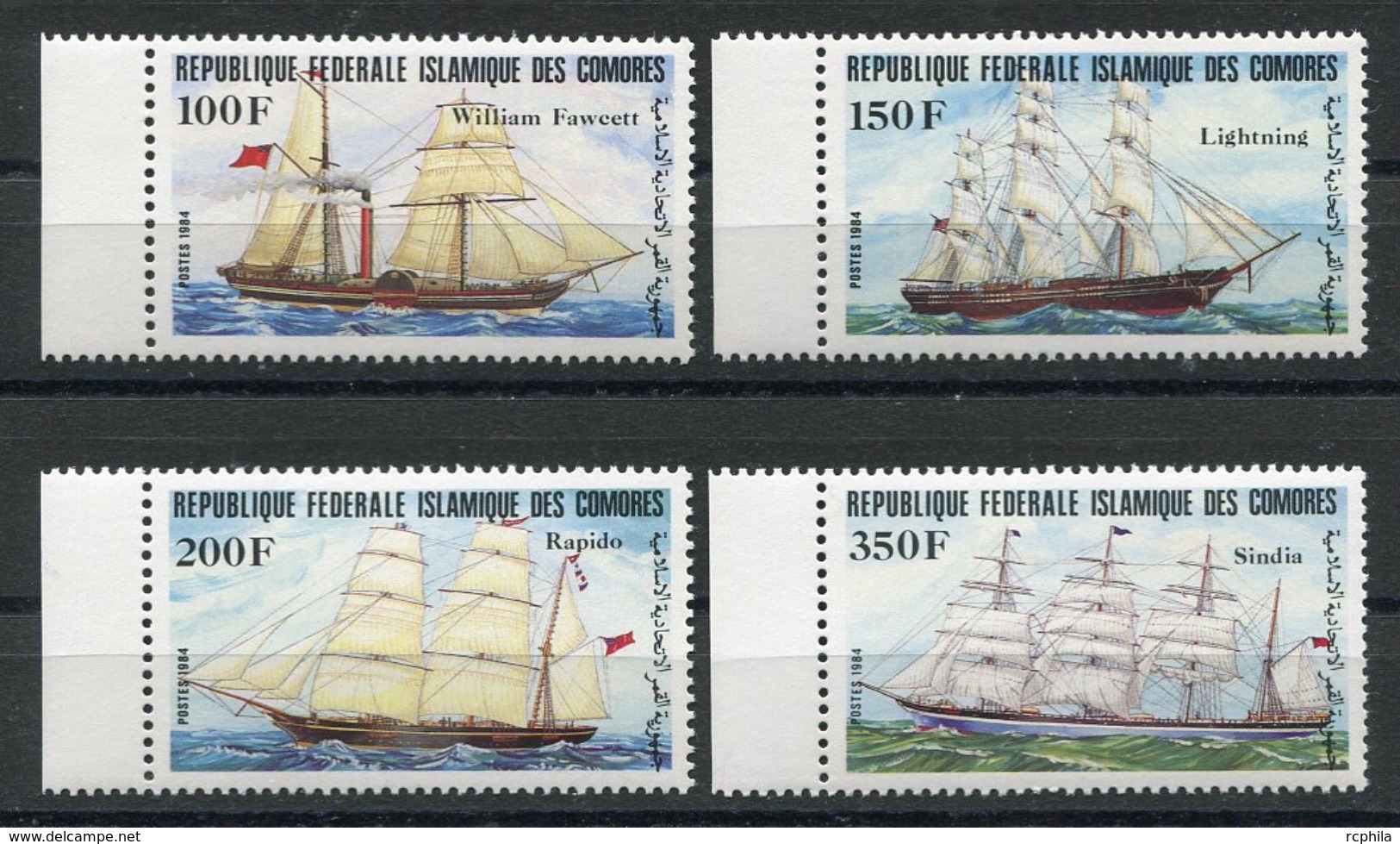 RC 6870 COMORES 412 / 415 - GRANDS VOILIERS NAVIRES BATEAUX SERIE COMPLETE NEUF ** TB - Comoros