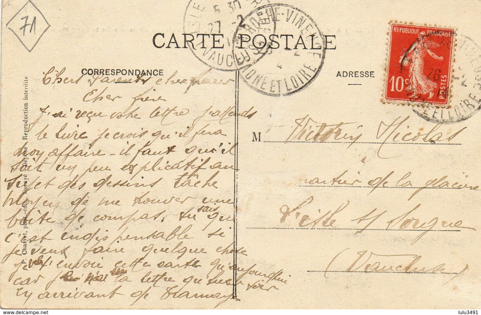 CPA - La ROCHE-VINEUSE (71) - Aspect De L'entrée Du Bourg Au Niveau Du Pont En 1914 - Autres & Non Classés