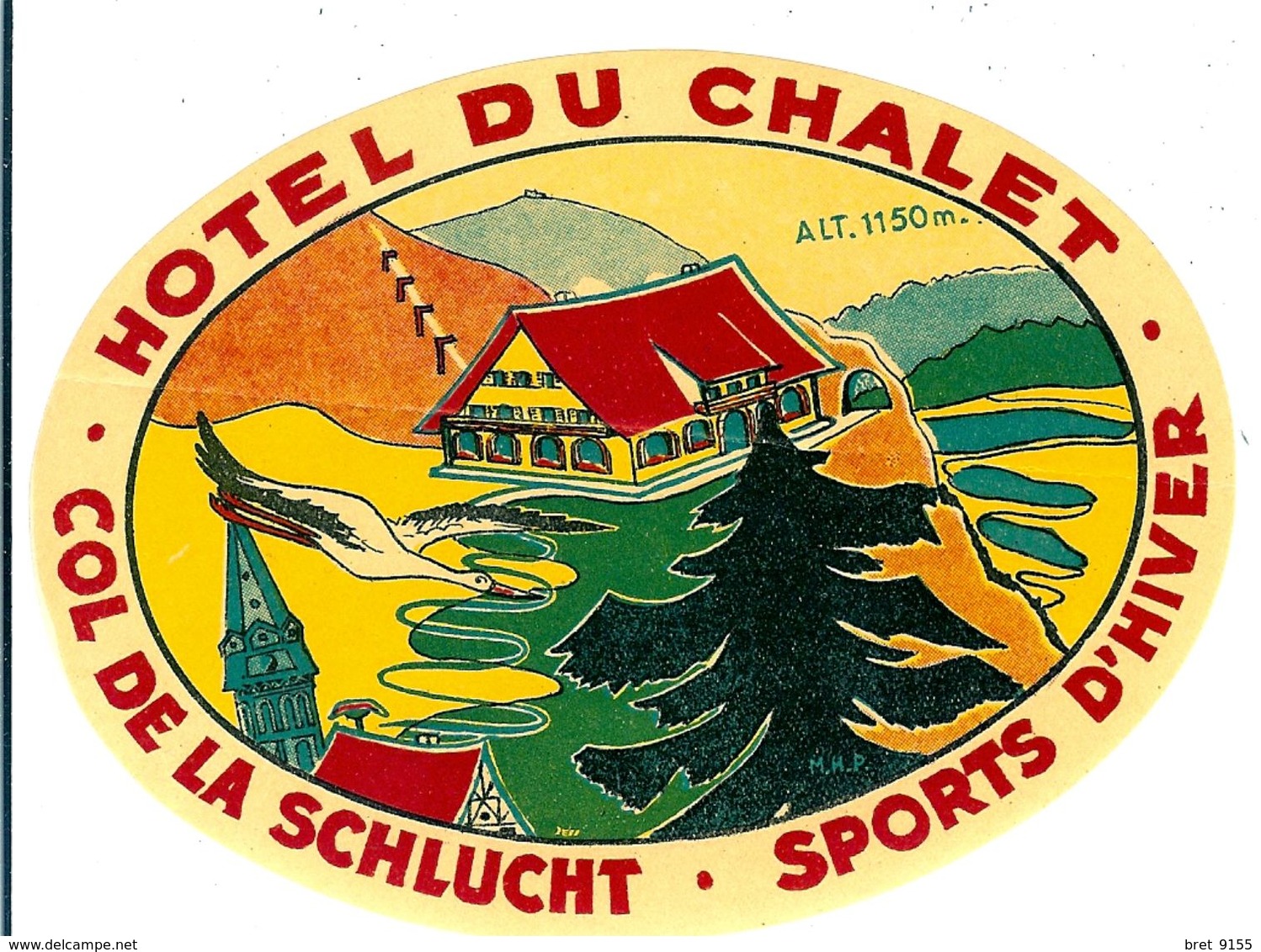 HOTEL DU CHALET COL DE LA SCHLUCHT SPORTS D HIVER - Etiquettes D'hotels