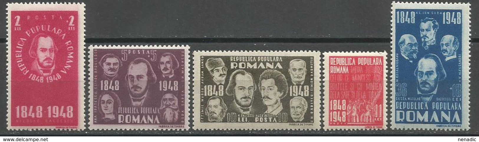 Romania,100 Years Of Revolution 1948.,MNH - Unused Stamps