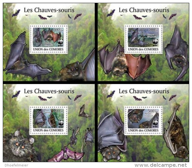 COMORES 2009 ** Bats Fledermäuse WWF 4S/S - OFFICIAL ISSUE - A1623 - Bats