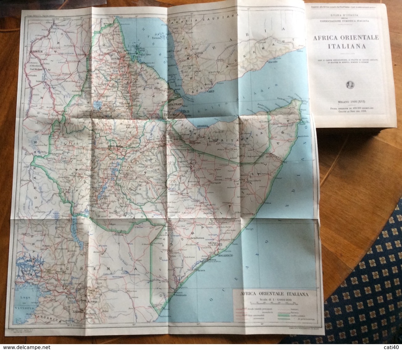 GUIDA DELL'AFRICA ORIENTALE ITALIANA C.T.I. 1938 (XVI) CON CARTE GEOGRAFICHE - Libri Antichi