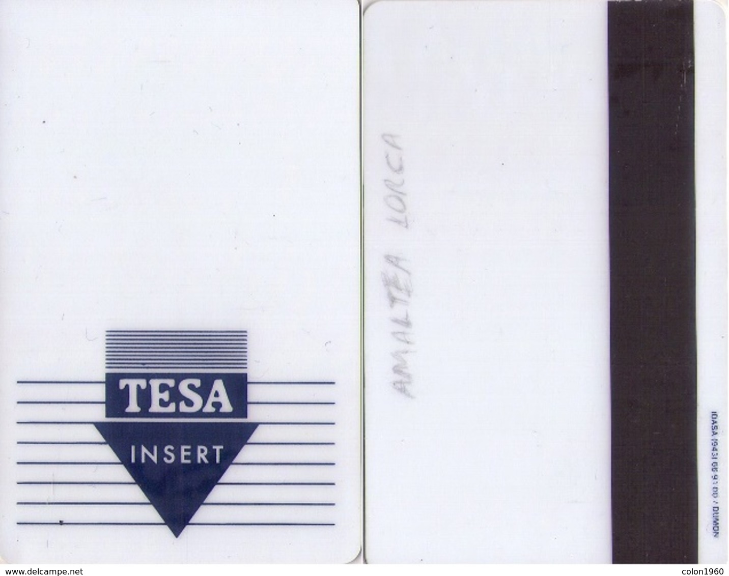 SPAIN. HOTEL KEY CARD. TESA. 009. - Cartas De Hotels