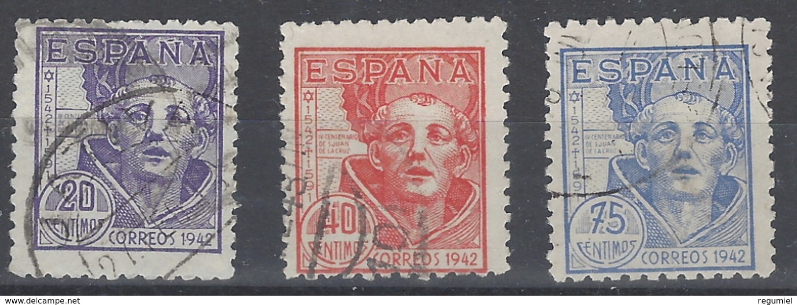 España U 0954/956 (o) San Juan De La Cruz. 1942 - Usados