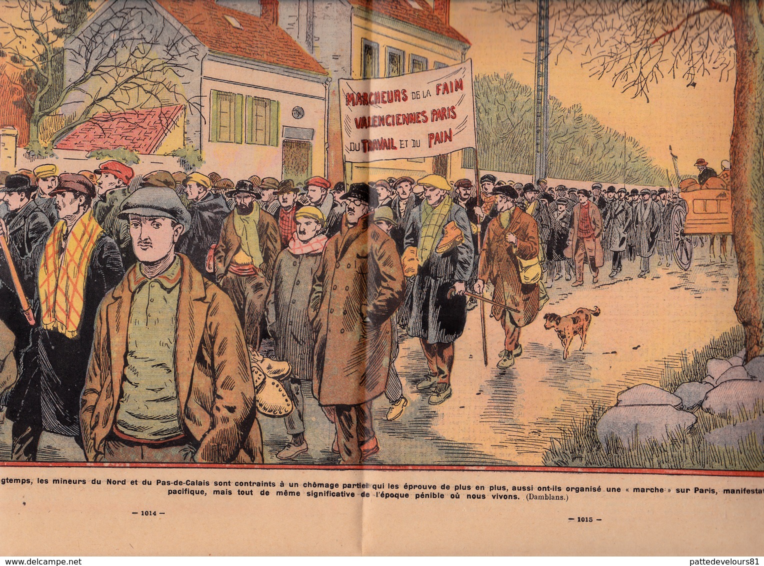 Mineurs Chômeur NORD Et PAS De CALAIS Manifestation Pacifique Marche VALENCIENNES - PARIS  Mining "Gueules Noires" - 1900 - 1949