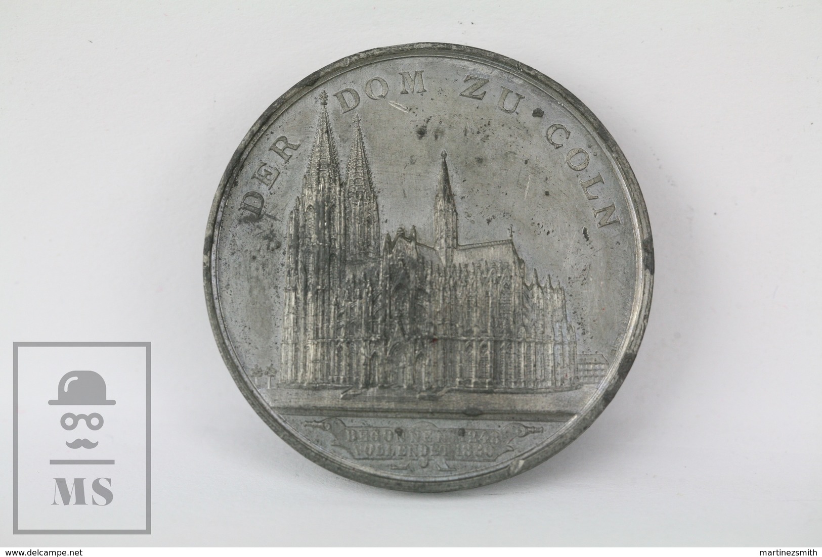 Antique 1880 Cologne Cathedral, Germany Medal - Der Dom Zu Coln - Otros & Sin Clasificación