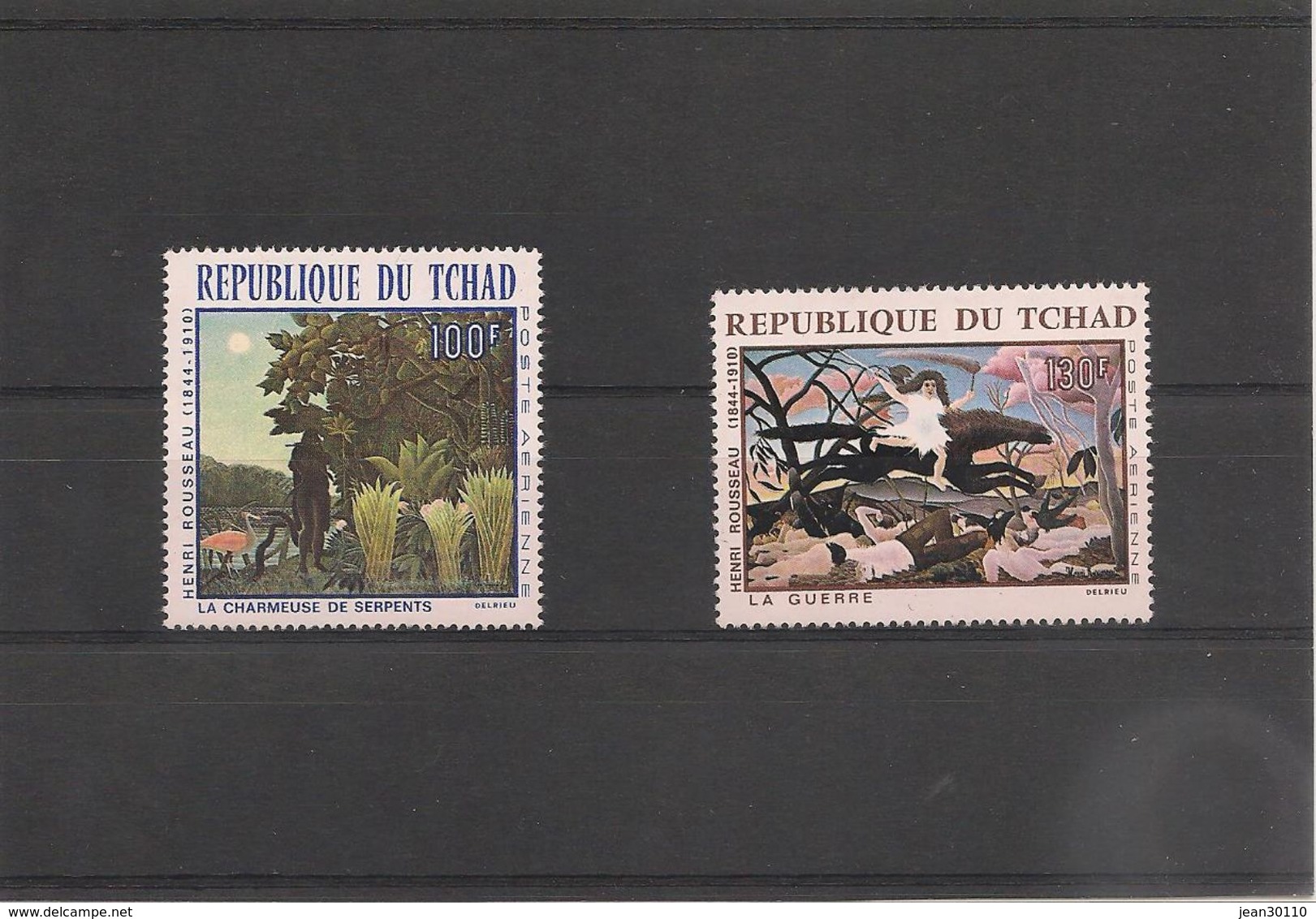 TCHAD Peintures Henri Rousseau P.A. N° Y/T : 47/48 ** Côte : 8,00 € - Tchad (1960-...)