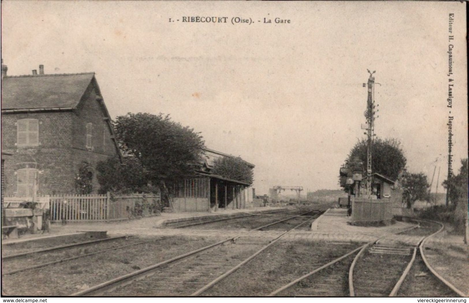 ! [60] Oise, Cpa, Carte Postale Ribecourt La Gare, Bahnhof, 1915, Feldpost 1.Weltkrieg, Tating - Estaciones Sin Trenes