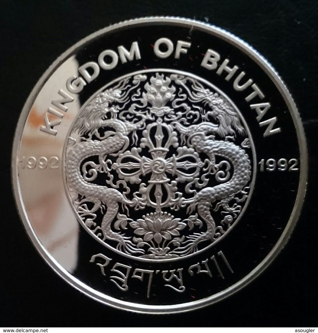 BHUTAN 300 NGULTRUM 1992 SILVER PROOF "OLYMPIC GAMES 1992" (free Shipping Via Registered Air Mail) - Bhutan