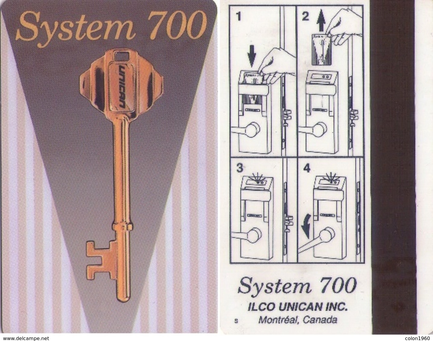 CANADA. HOTEL KEY CARD. SYSTEM 700, ILCO UNICAN. 012. - Cartas De Hotels