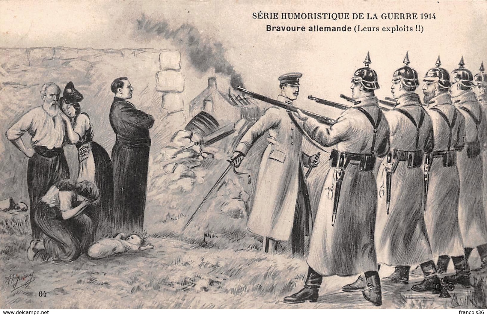 Illustration - Bravoure Allemande - Série Humoristique De La Guerre 1914 - Anti Boche Cruauté Militaire Militaria Jarry - Autres & Non Classés